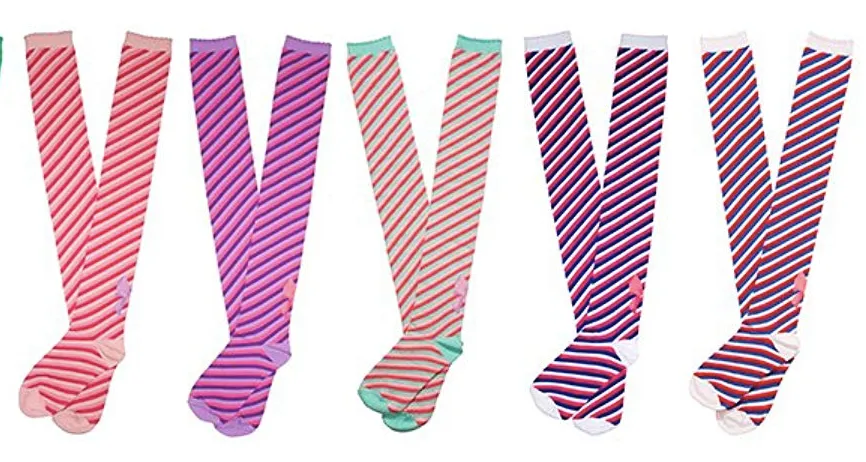 Instant Shipping! Diagonal Stripe Over the Knee Socks (5 Colors)