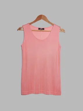 Issey Miyake Permanente 1980s sheeny pink rib knit sleeveless top