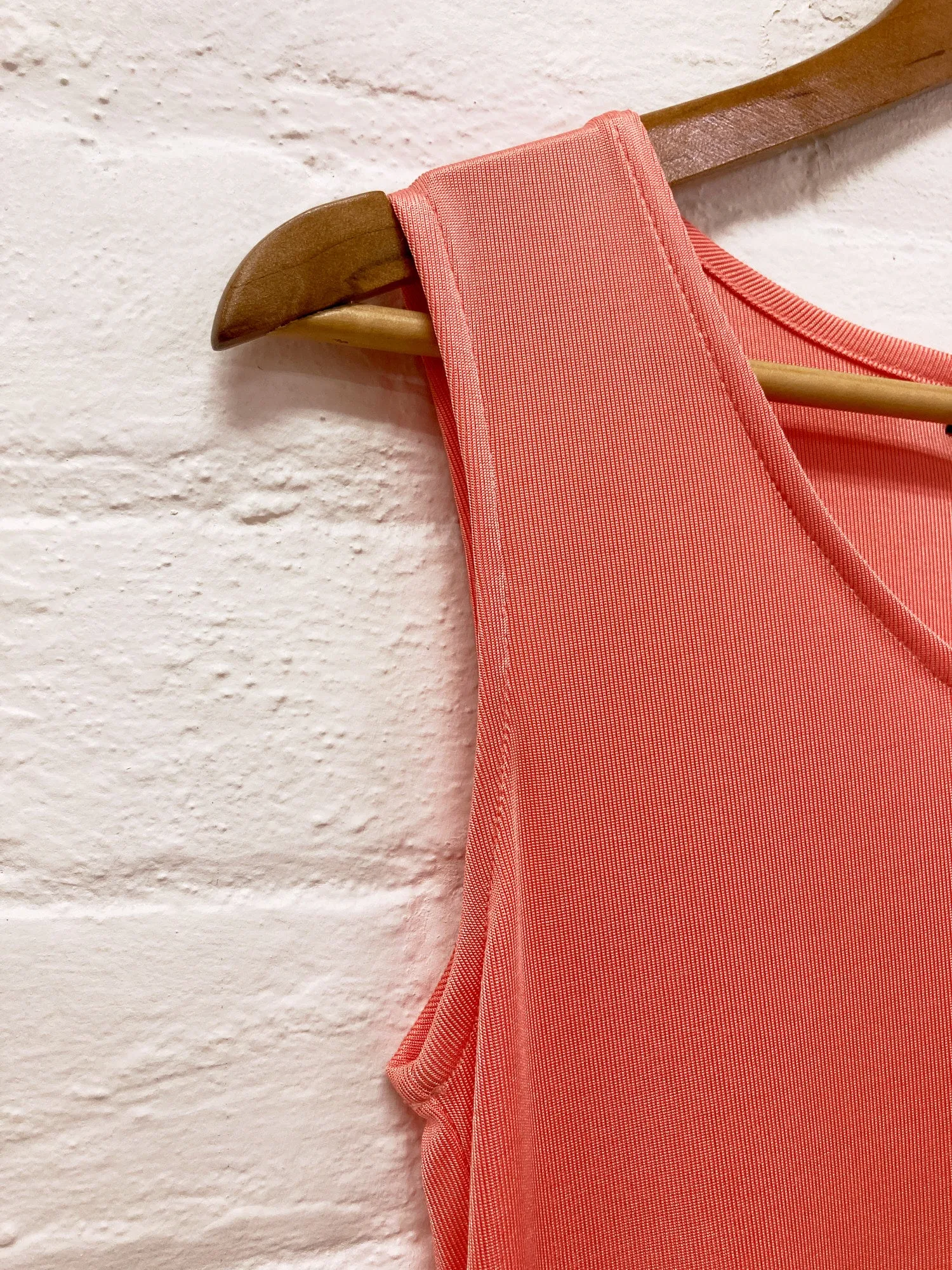Issey Miyake Permanente 1980s sheeny pink rib knit sleeveless top