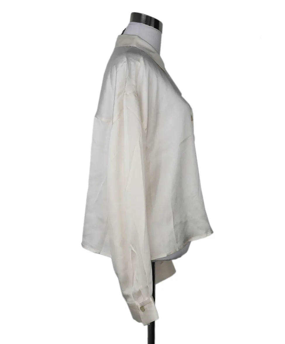 Joie Ivory Silk Blouse sz 8