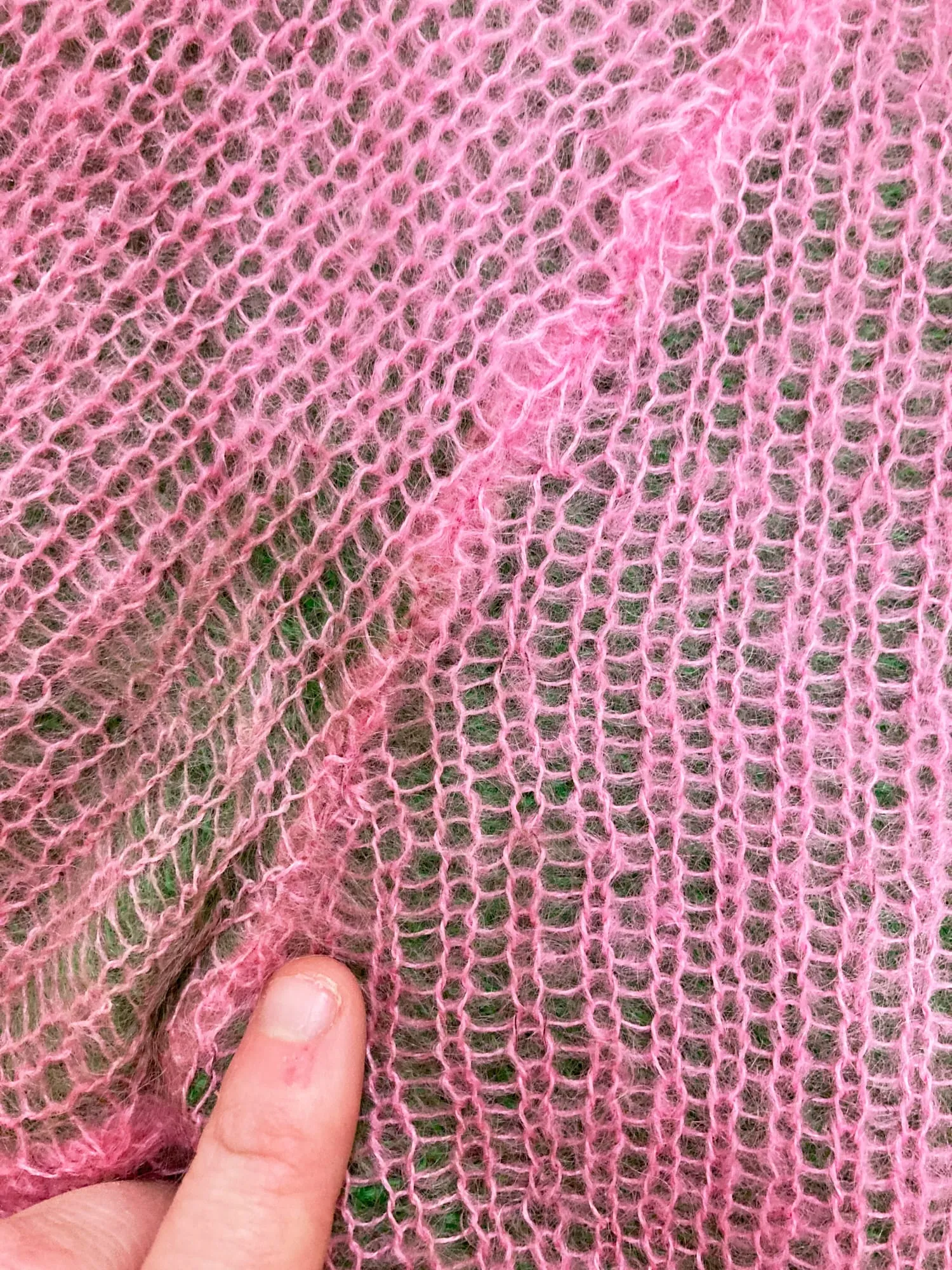 Junya Watanabe Comme des Garcons 1999 pink green reversible turtleneck - XS