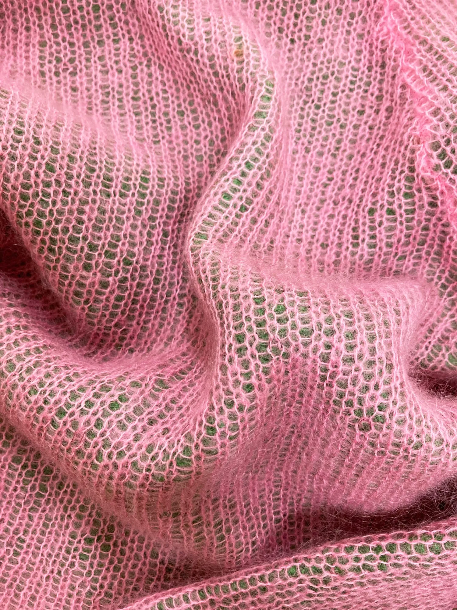 Junya Watanabe Comme des Garcons 1999 pink green reversible turtleneck - XS