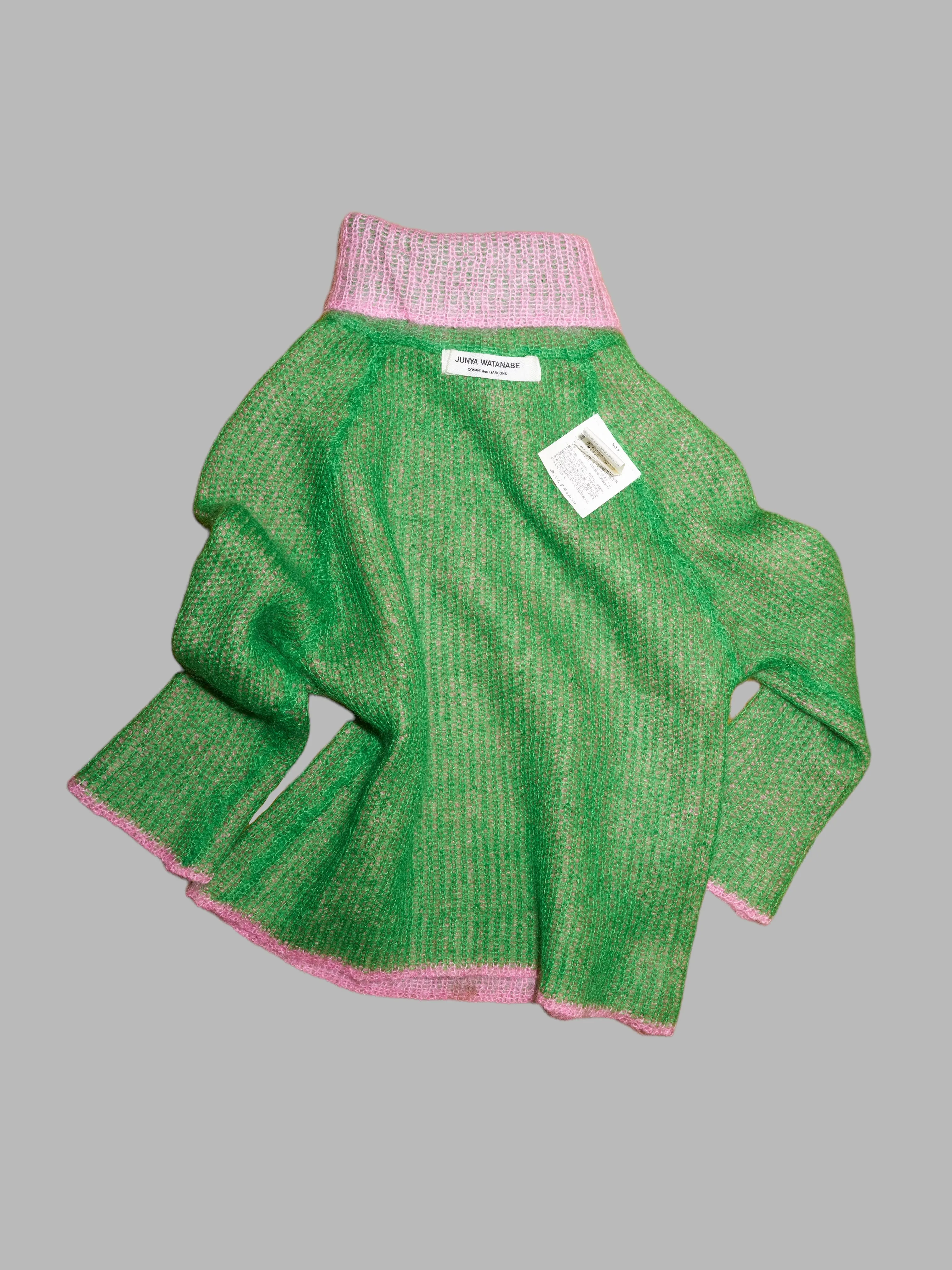 Junya Watanabe Comme des Garcons 1999 pink green reversible turtleneck - XS
