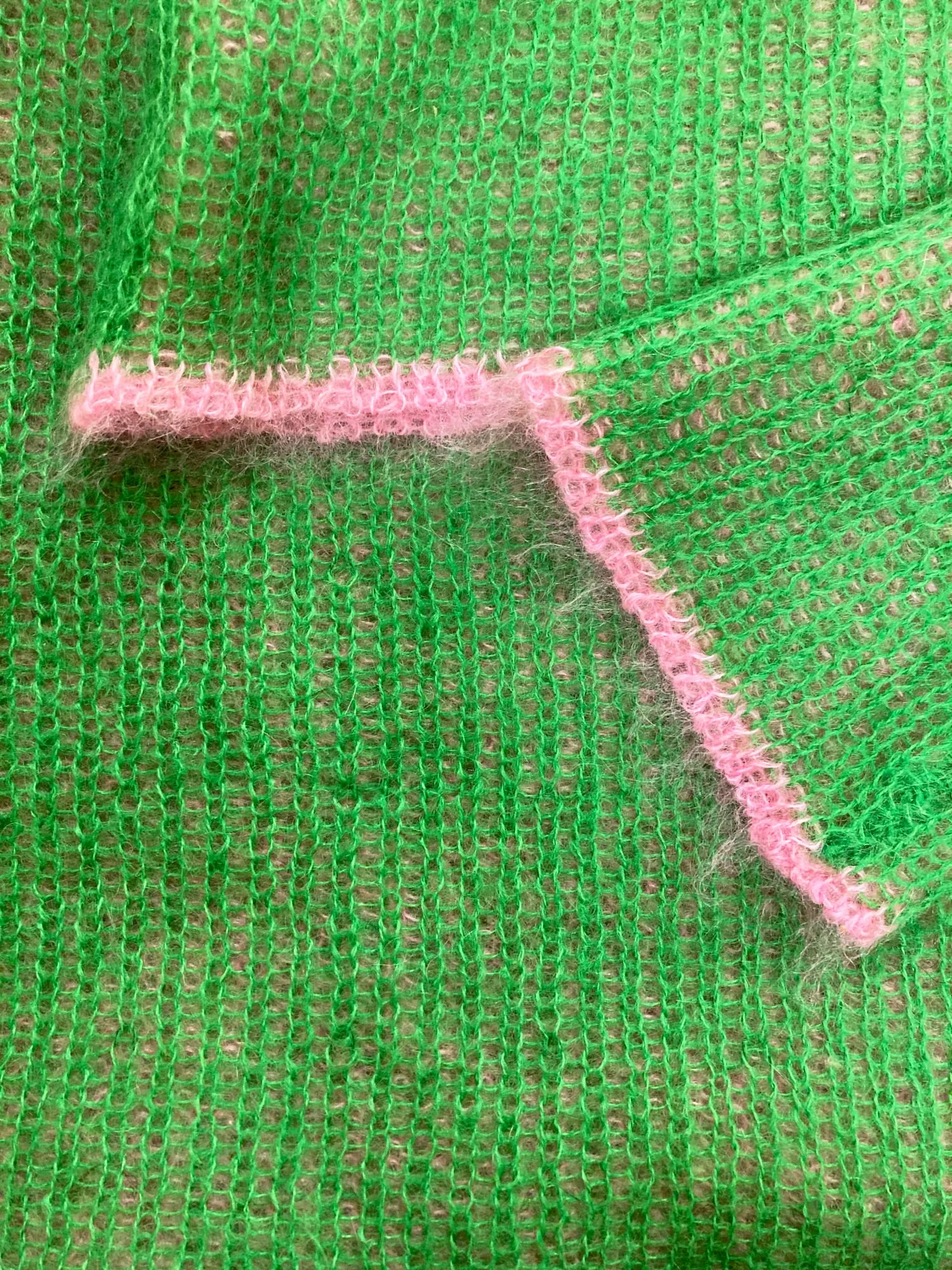 Junya Watanabe Comme des Garcons 1999 pink green reversible turtleneck - XS