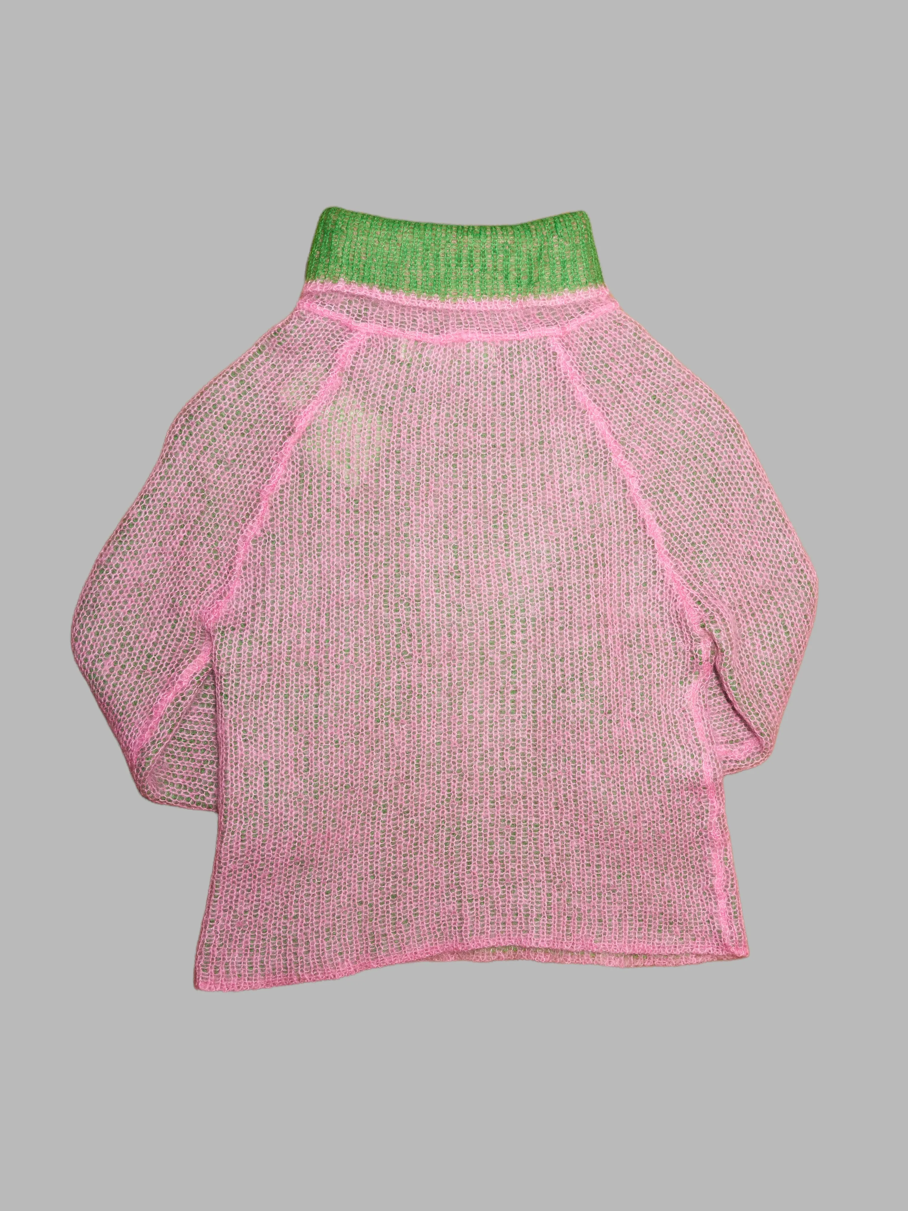 Junya Watanabe Comme des Garcons 1999 pink green reversible turtleneck - XS