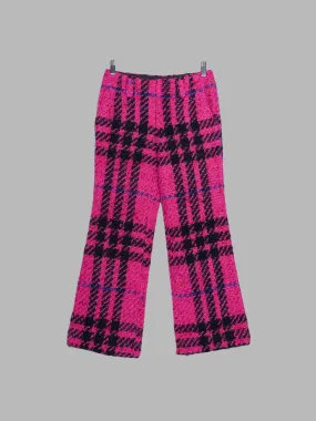 Junya Watanabe Comme des Garcons AW2001 pink black wool check trousers - sz S