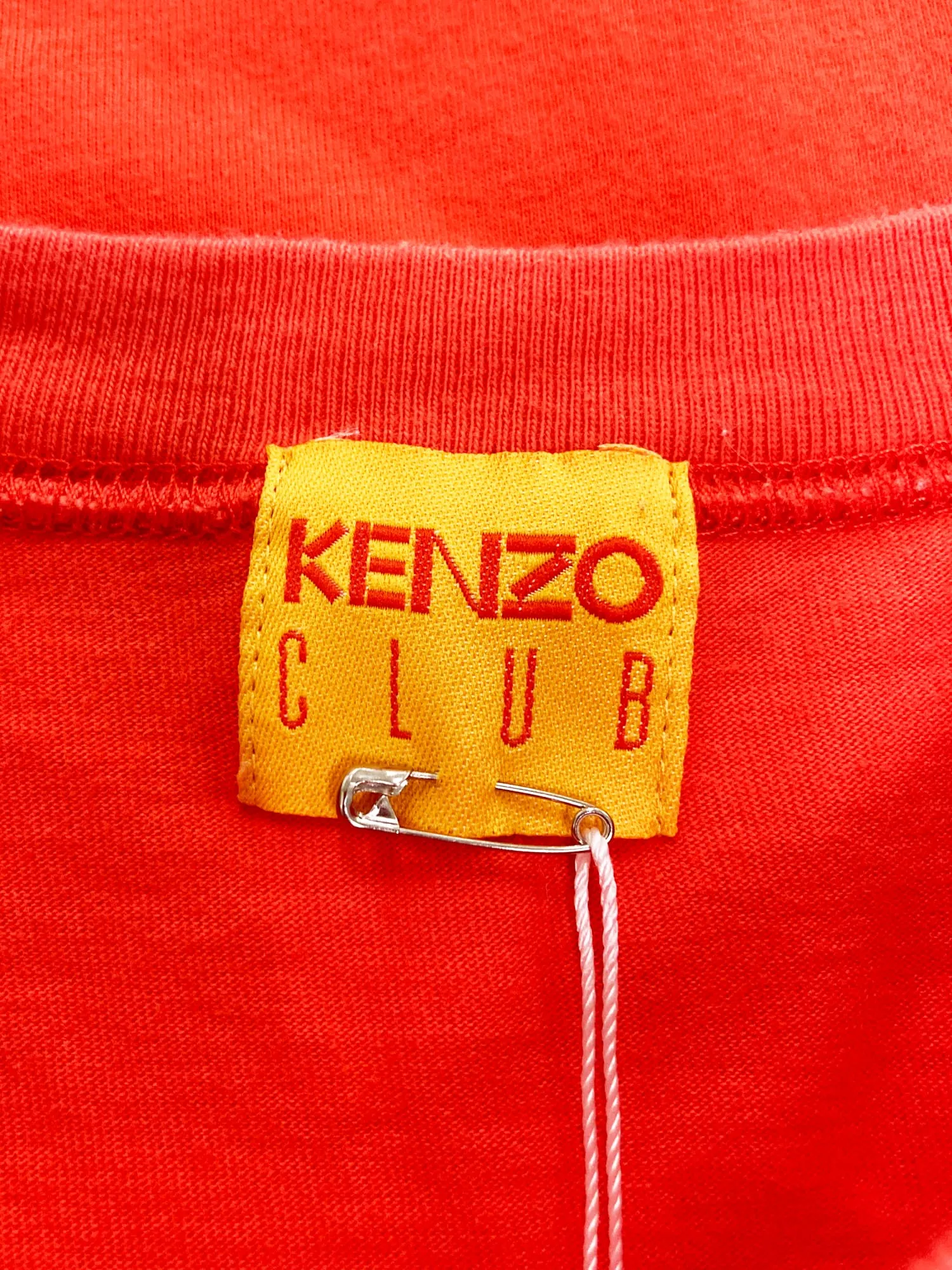 Kenzo Club 1990s orange cotton logo t-shirt