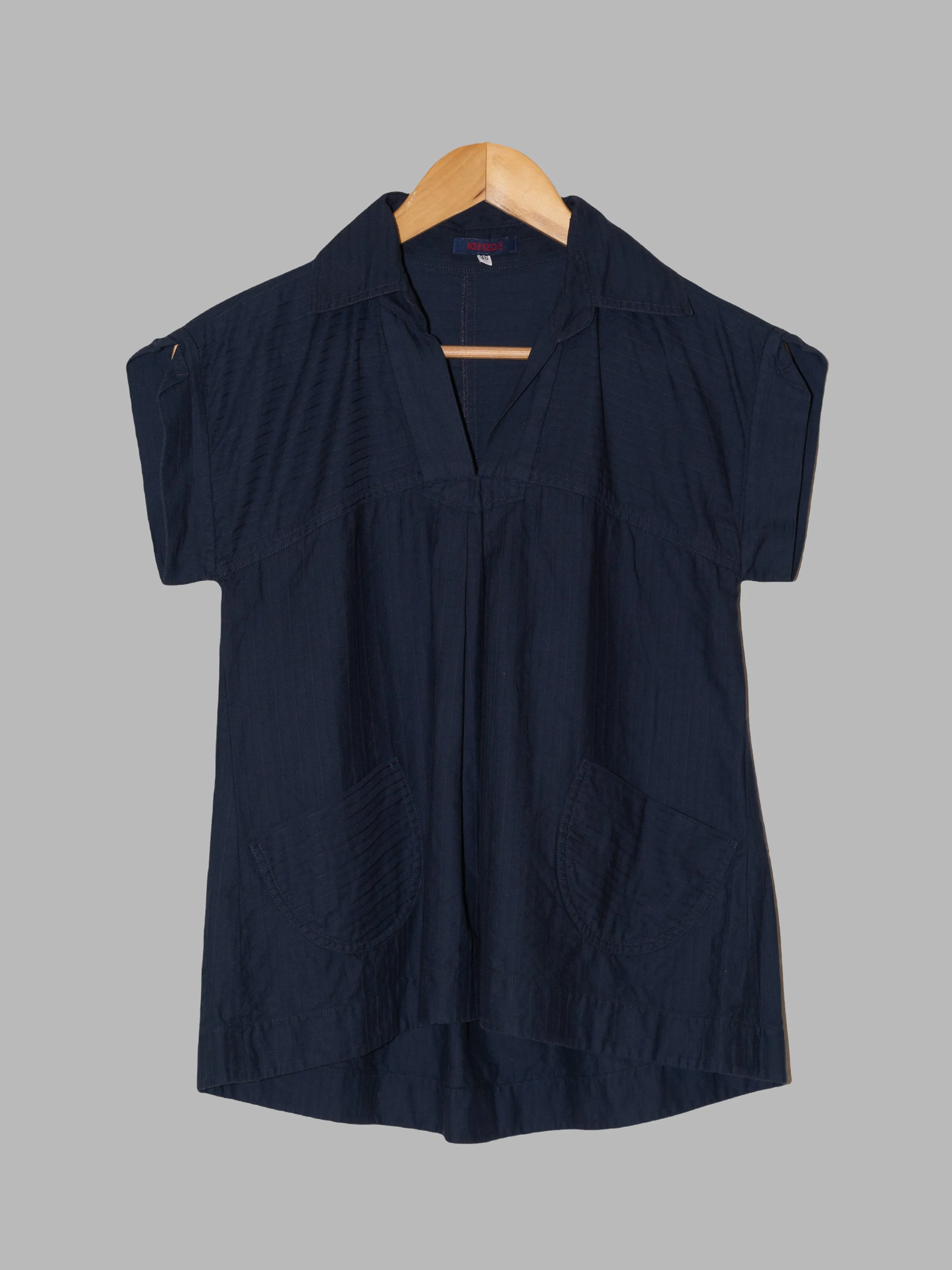Kenzo Jeans dark navy cotton short sleeve pullover blouse - size 36 S