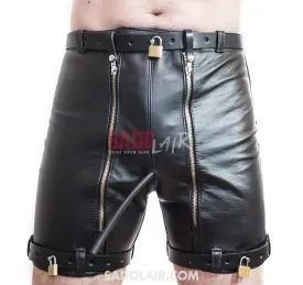 Leather BDSM shorts