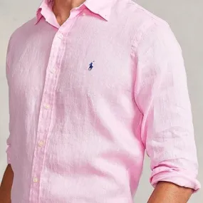 Linen Shirt - Bright Pink