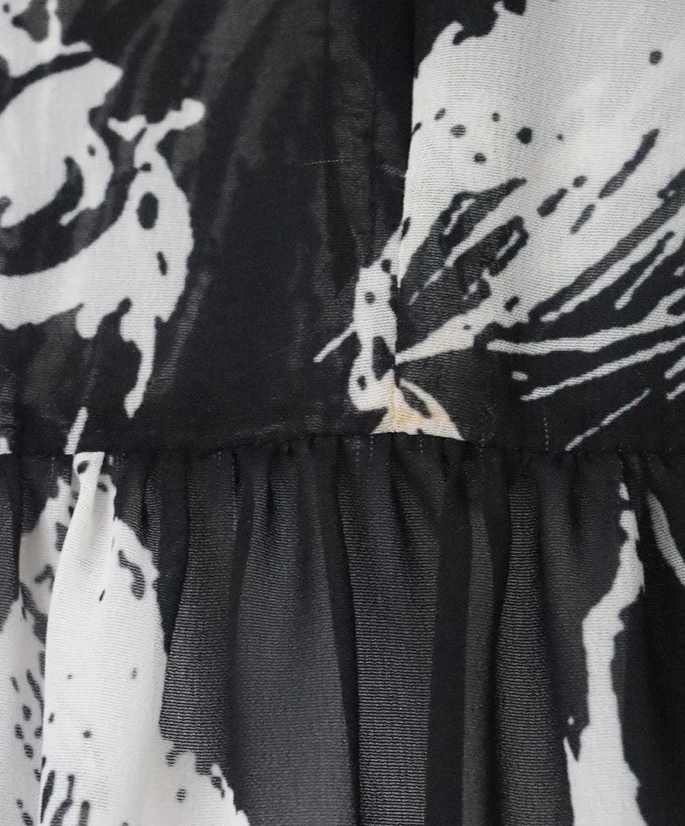 Lippes Black & White Silk Printed Blouse sz 8