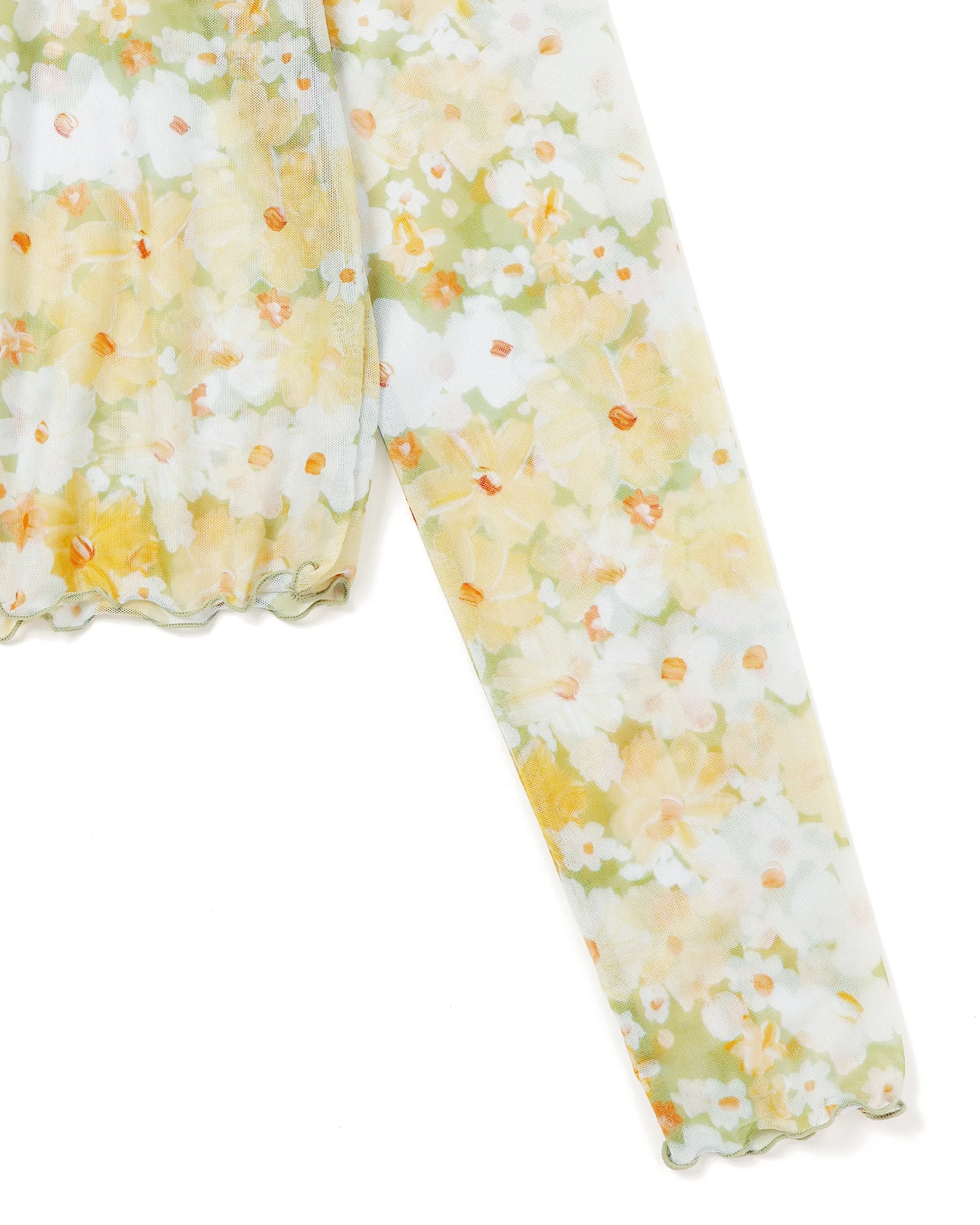 Marguerite garden see-through tops (Crew neck)