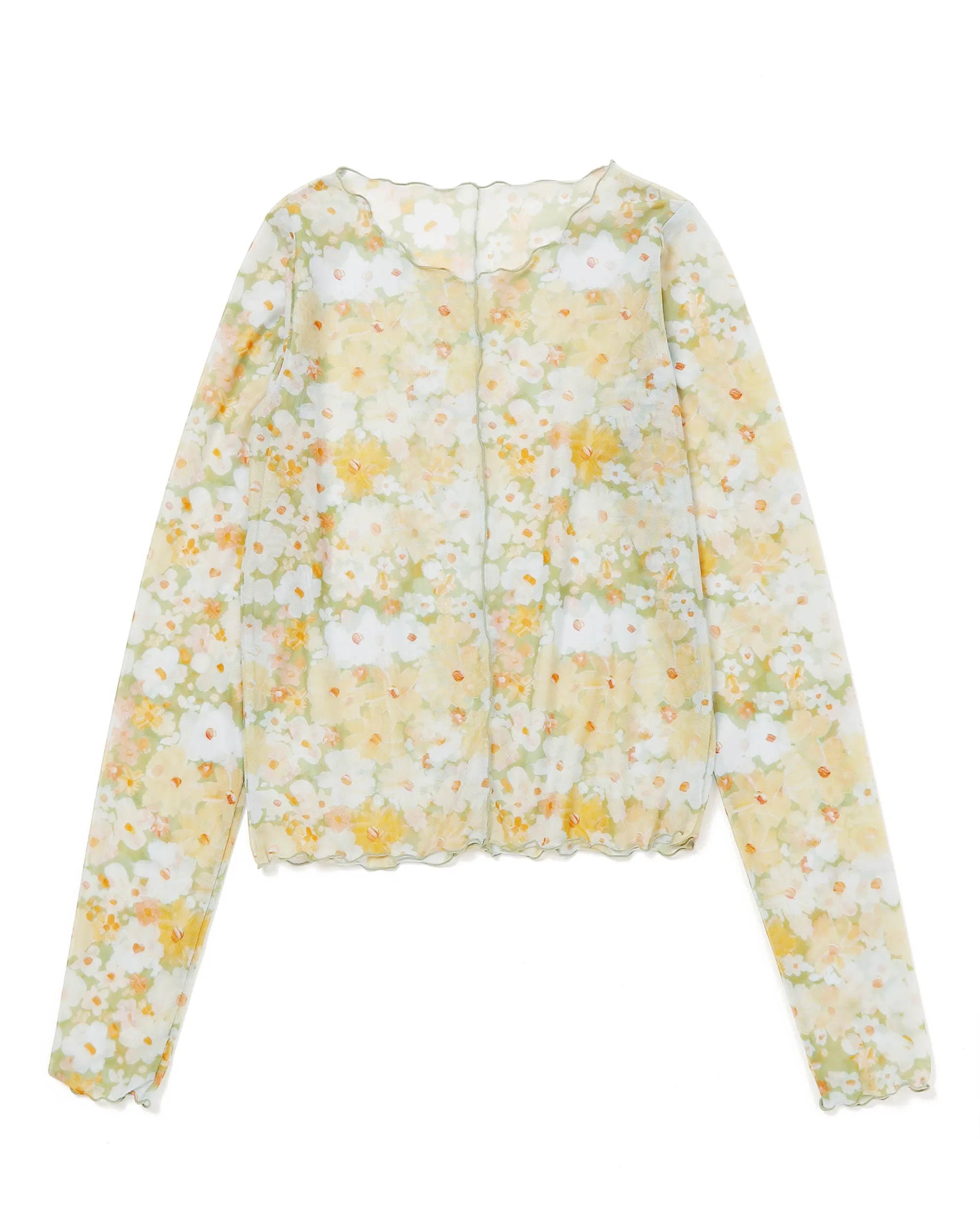 Marguerite garden see-through tops (Crew neck)