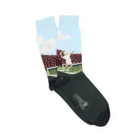 Men's Tennis Scene Cotton Socks