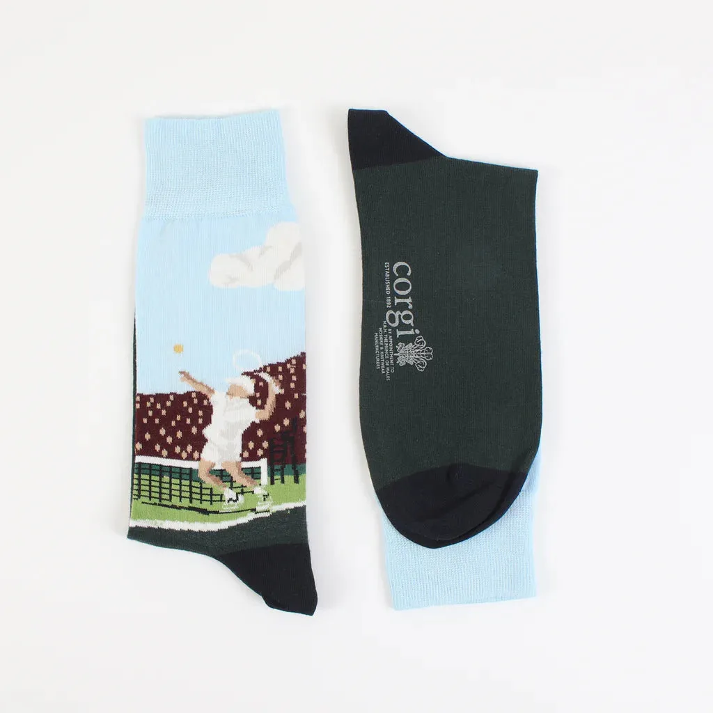 Men's Tennis Scene Cotton Socks