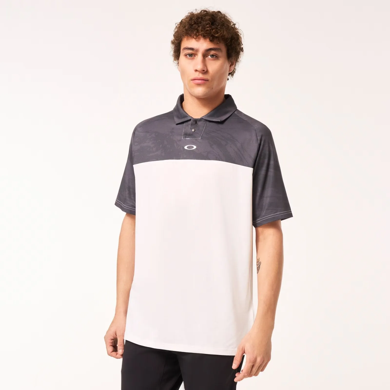Oakley Mens Uniform Grey/White Reduct C1 Duality Polo