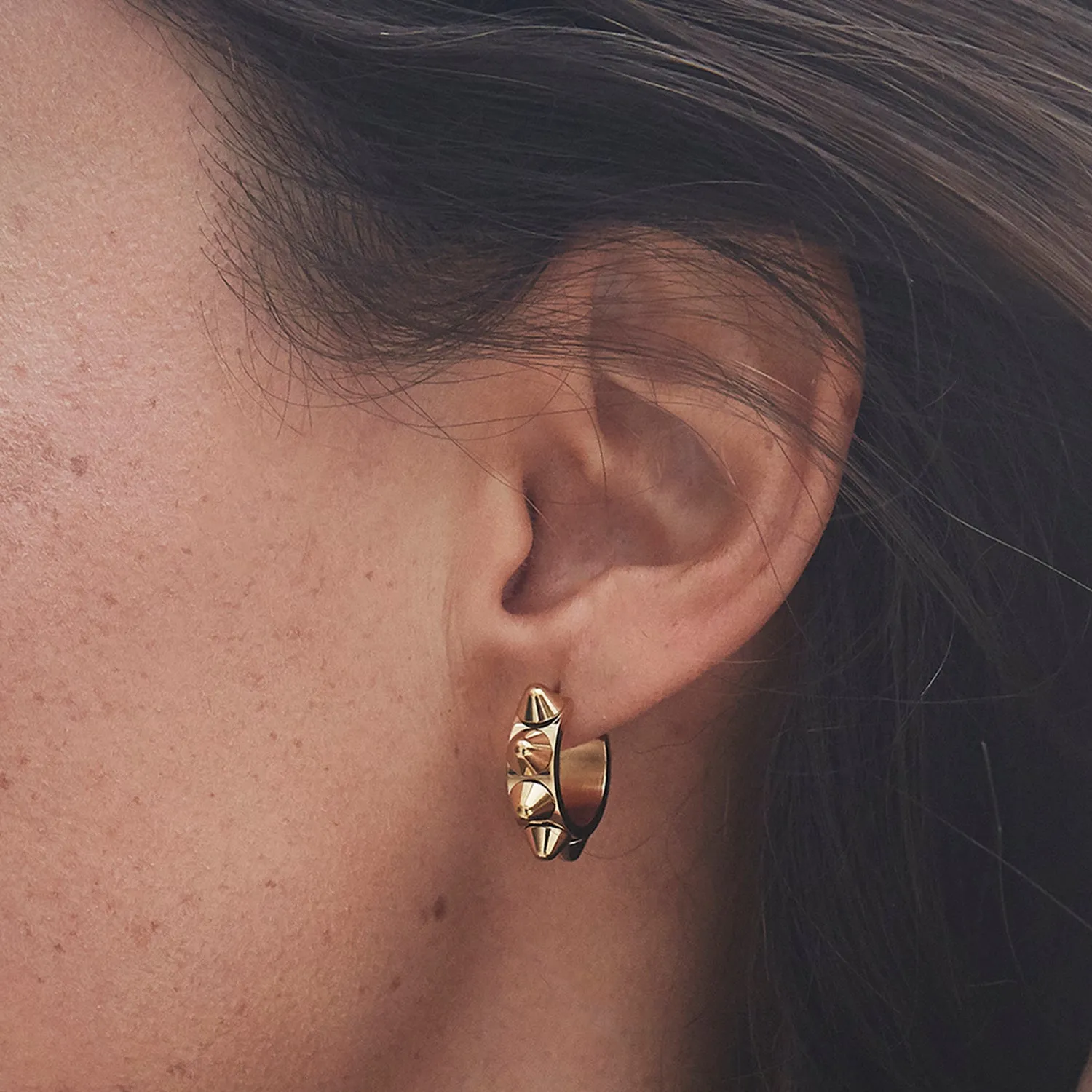 Peak Creole Earrings Small Gold