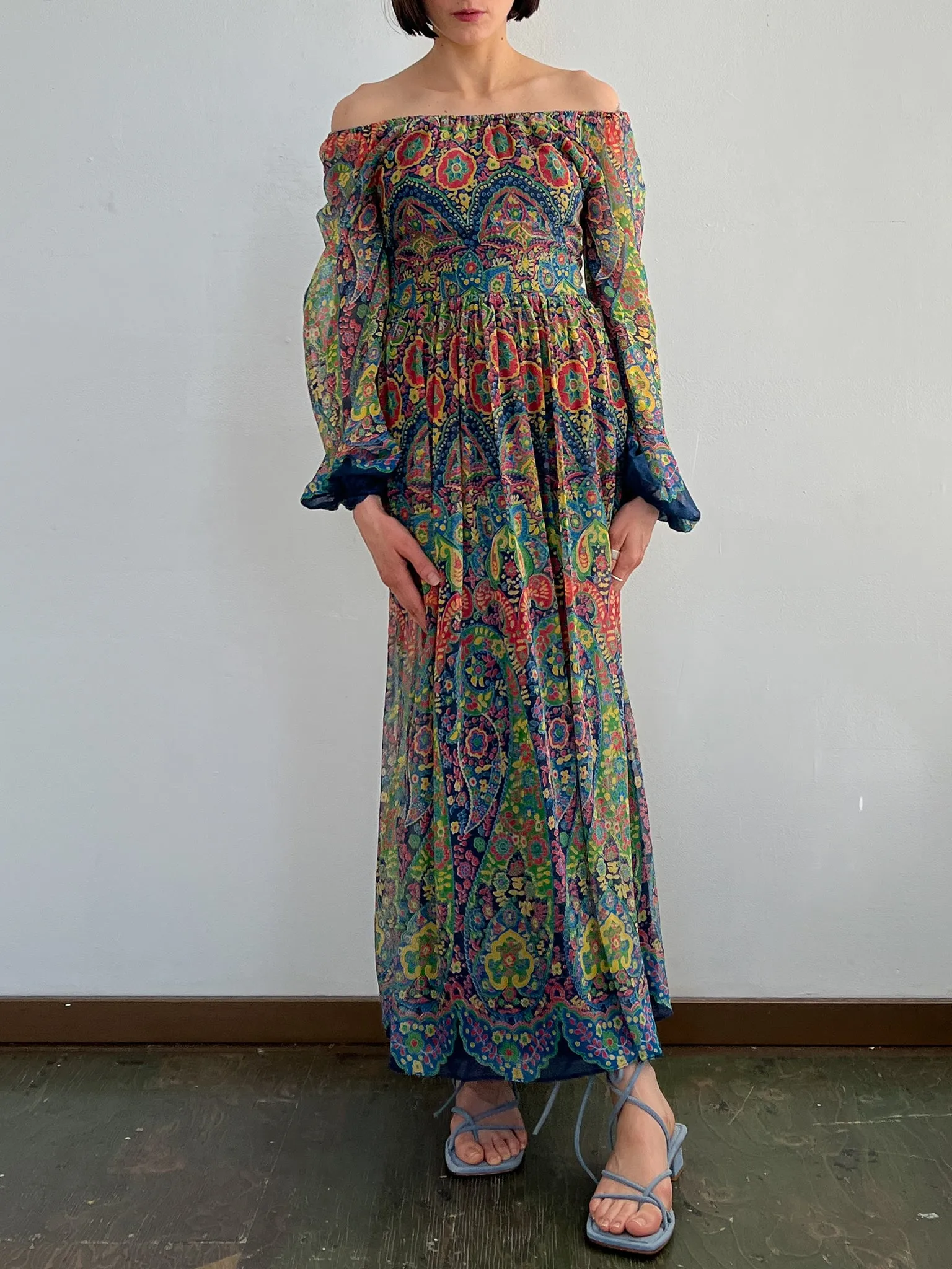 Psychedelic Print Hostess Gown (S)
