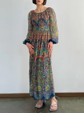 Psychedelic Print Hostess Gown (S)
