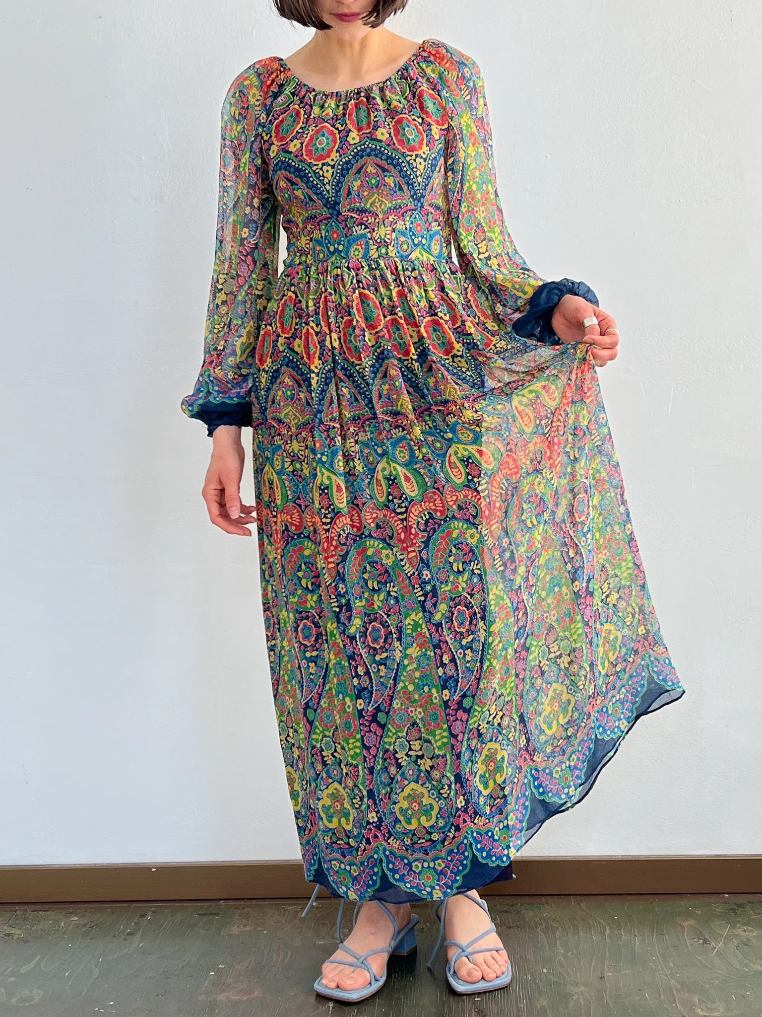 Psychedelic Print Hostess Gown (S)