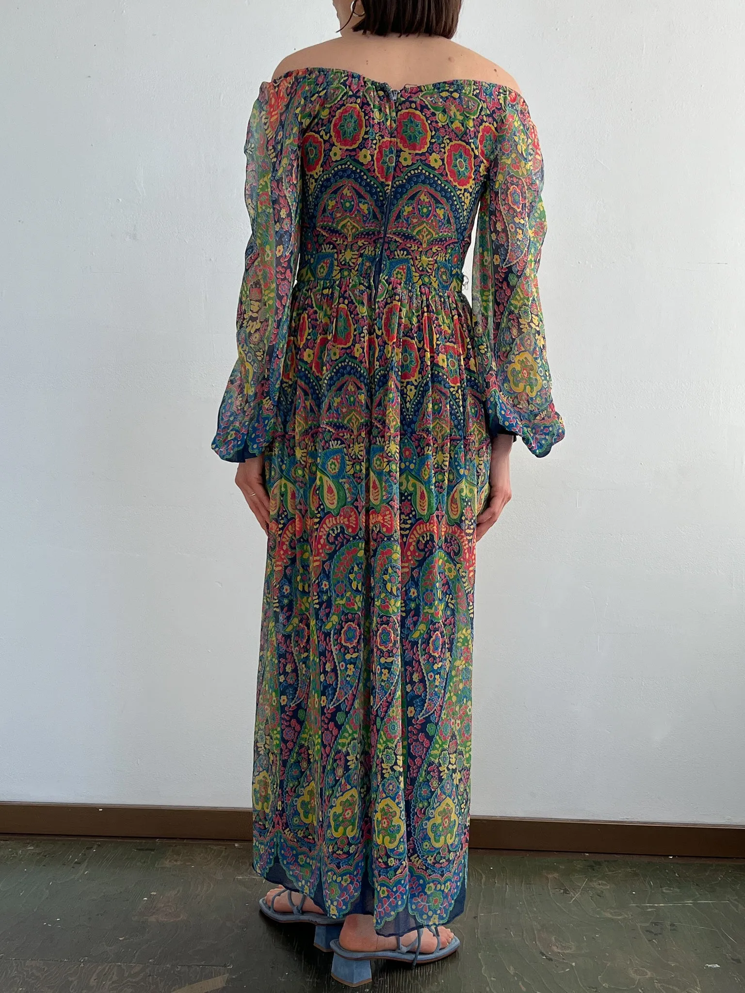 Psychedelic Print Hostess Gown (S)