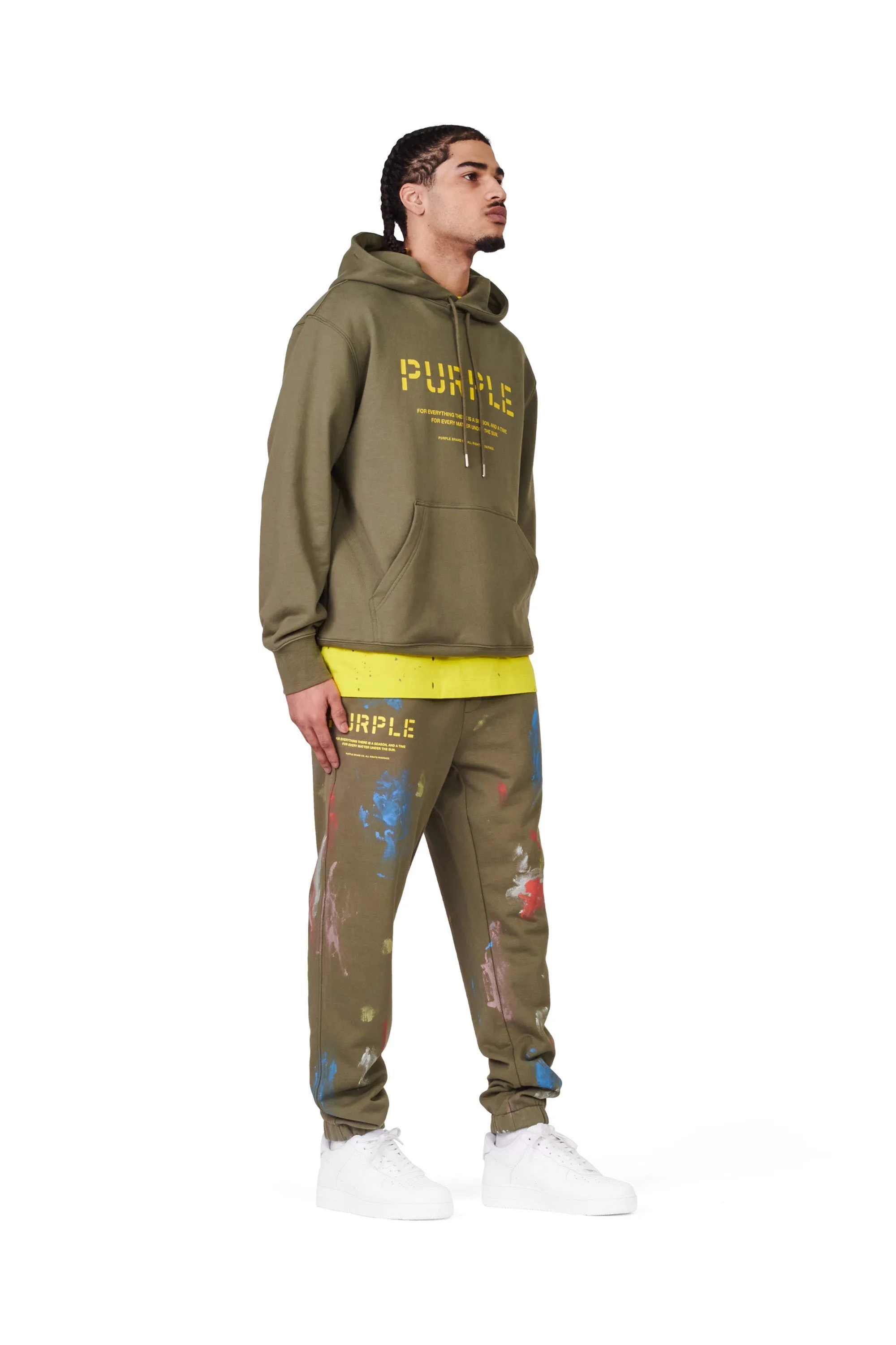 Purple Brand french terry stencil joggers
