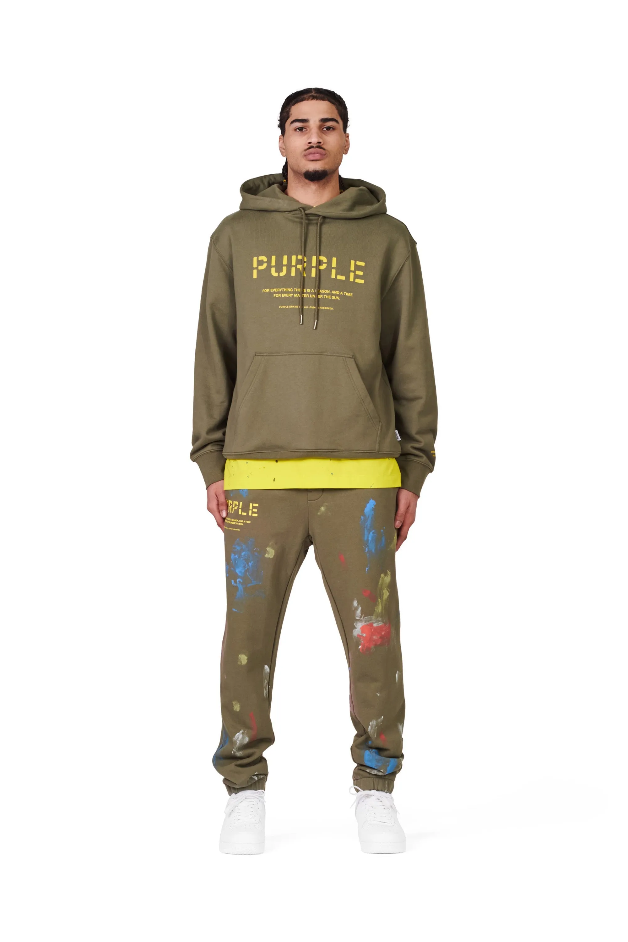 Purple Brand french terry stencil joggers