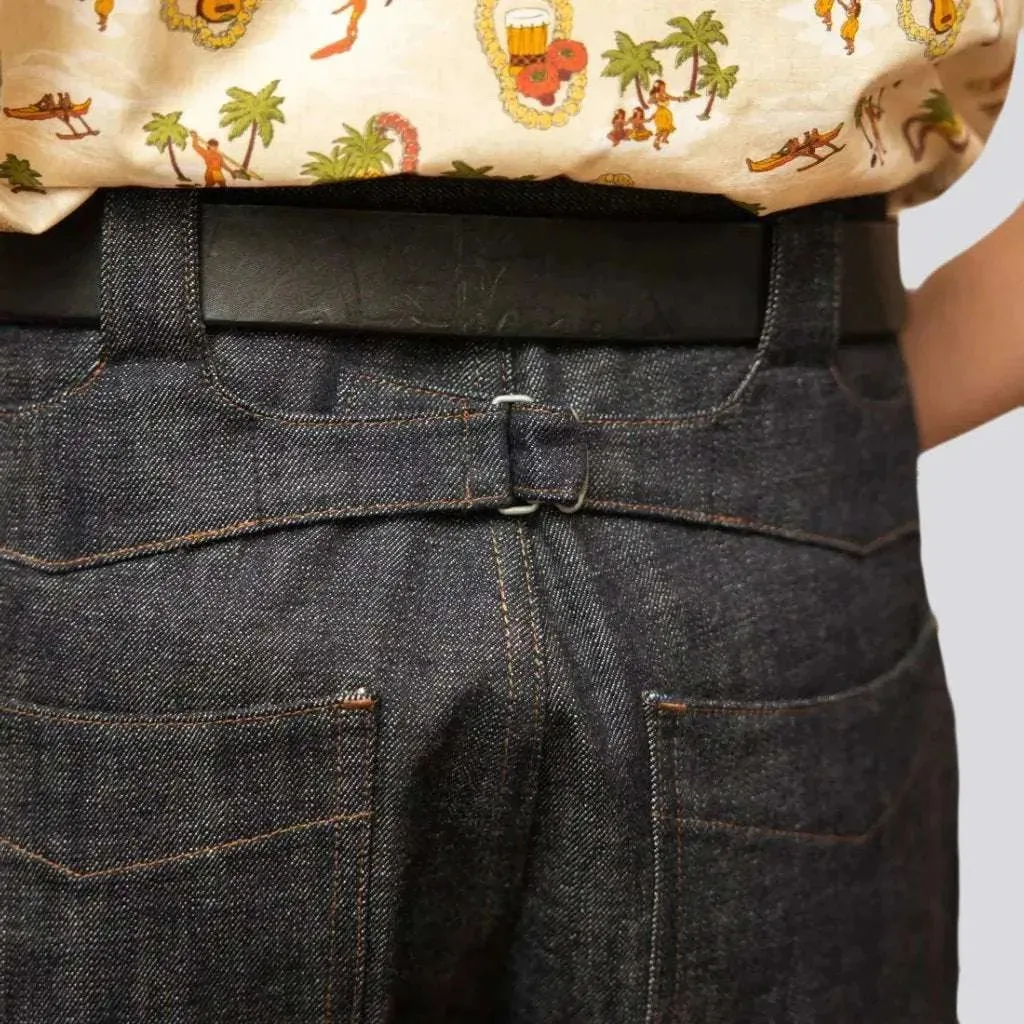 Regular back cinch jeans shorts
