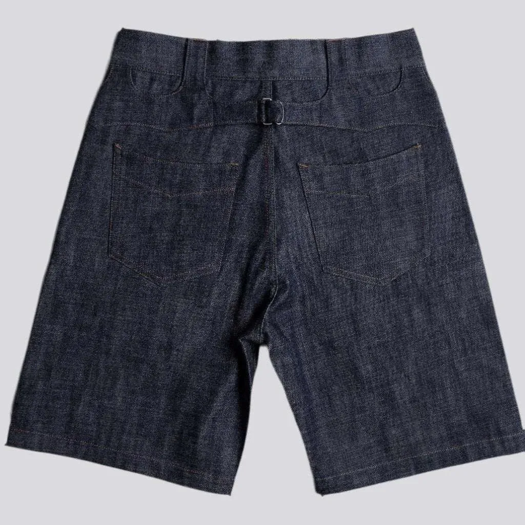 Regular back cinch jeans shorts