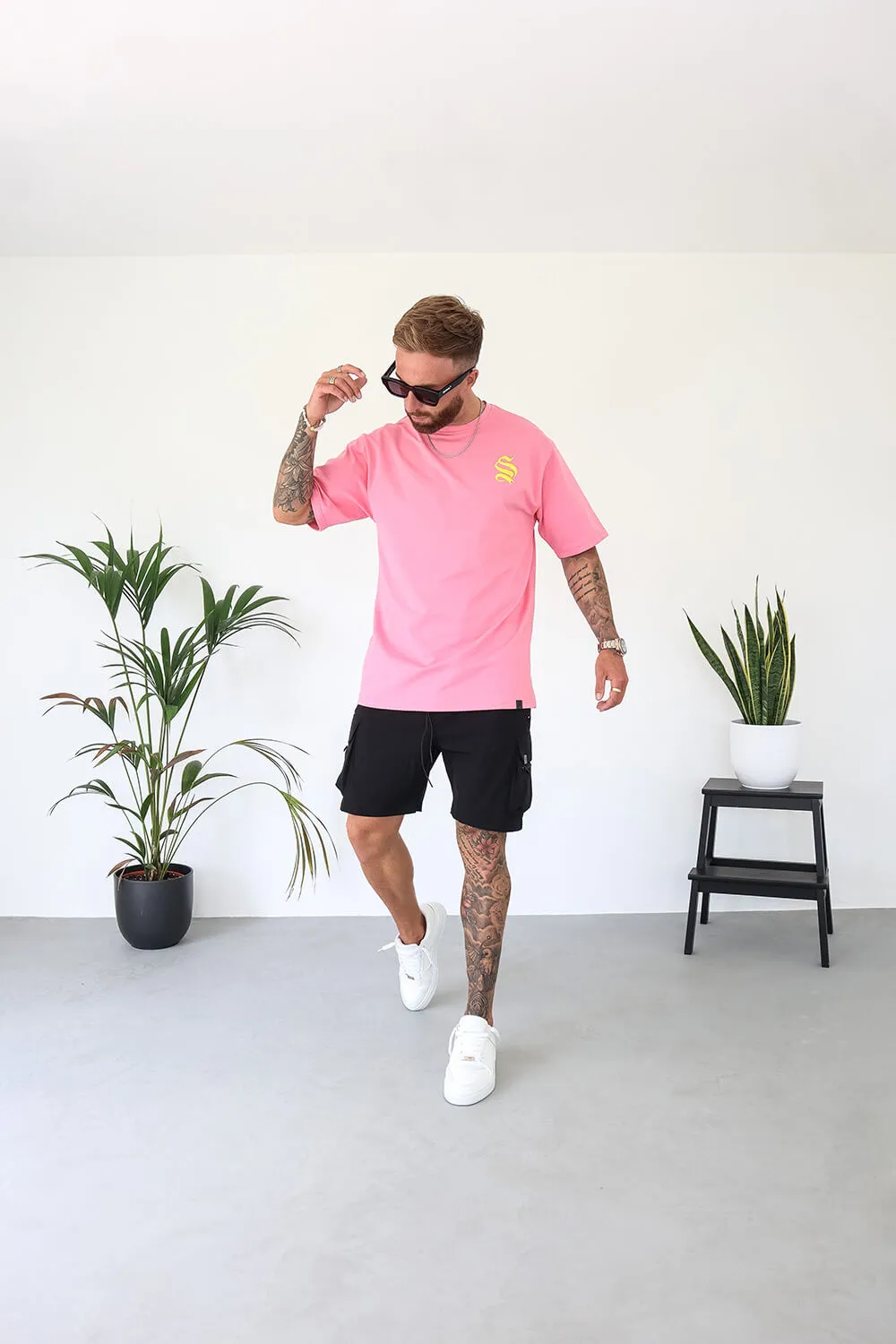 Script Core Tee - Pink/Yellow