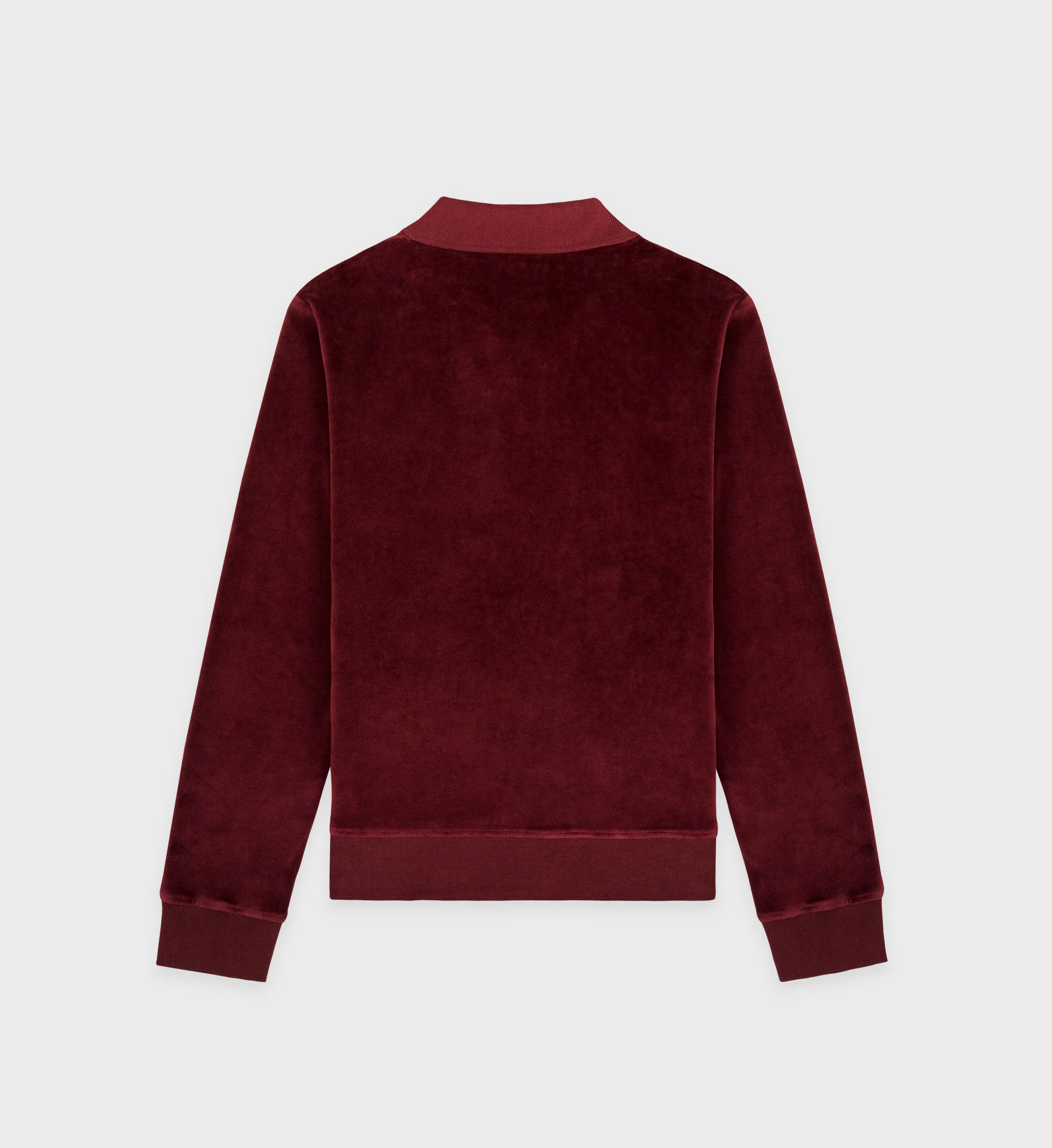 SRC Velour Longsleeve Polo - Merlot/White