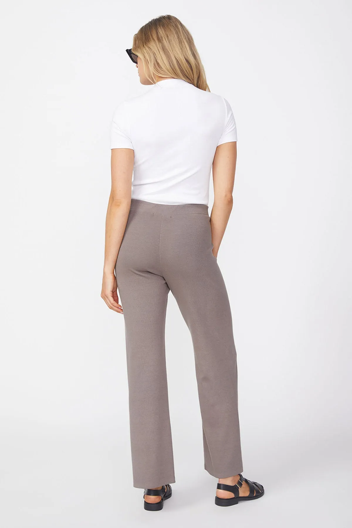 Stateside Luxe 2x1 Rib Cropped Pant in Twig