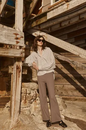 Stateside Luxe 2x1 Rib Cropped Pant in Twig