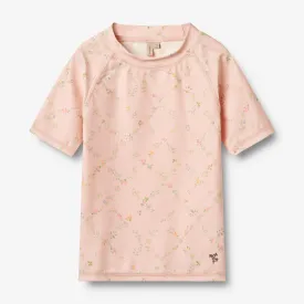 Swim T-shirt S/S Jackie - powder checked flowers