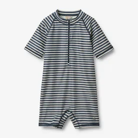 Swimsuit S/S Cas - blue stripe