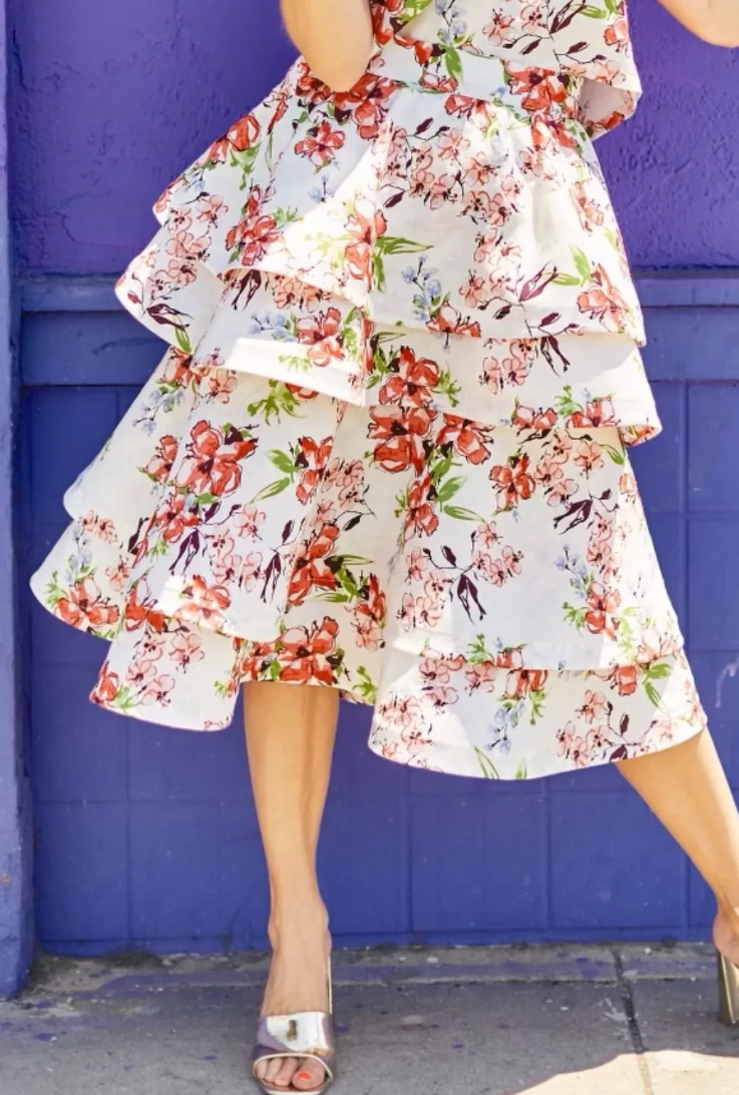 Teagan Party Skirt - Linen Floral