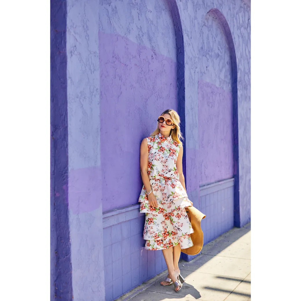 Teagan Party Skirt - Linen Floral