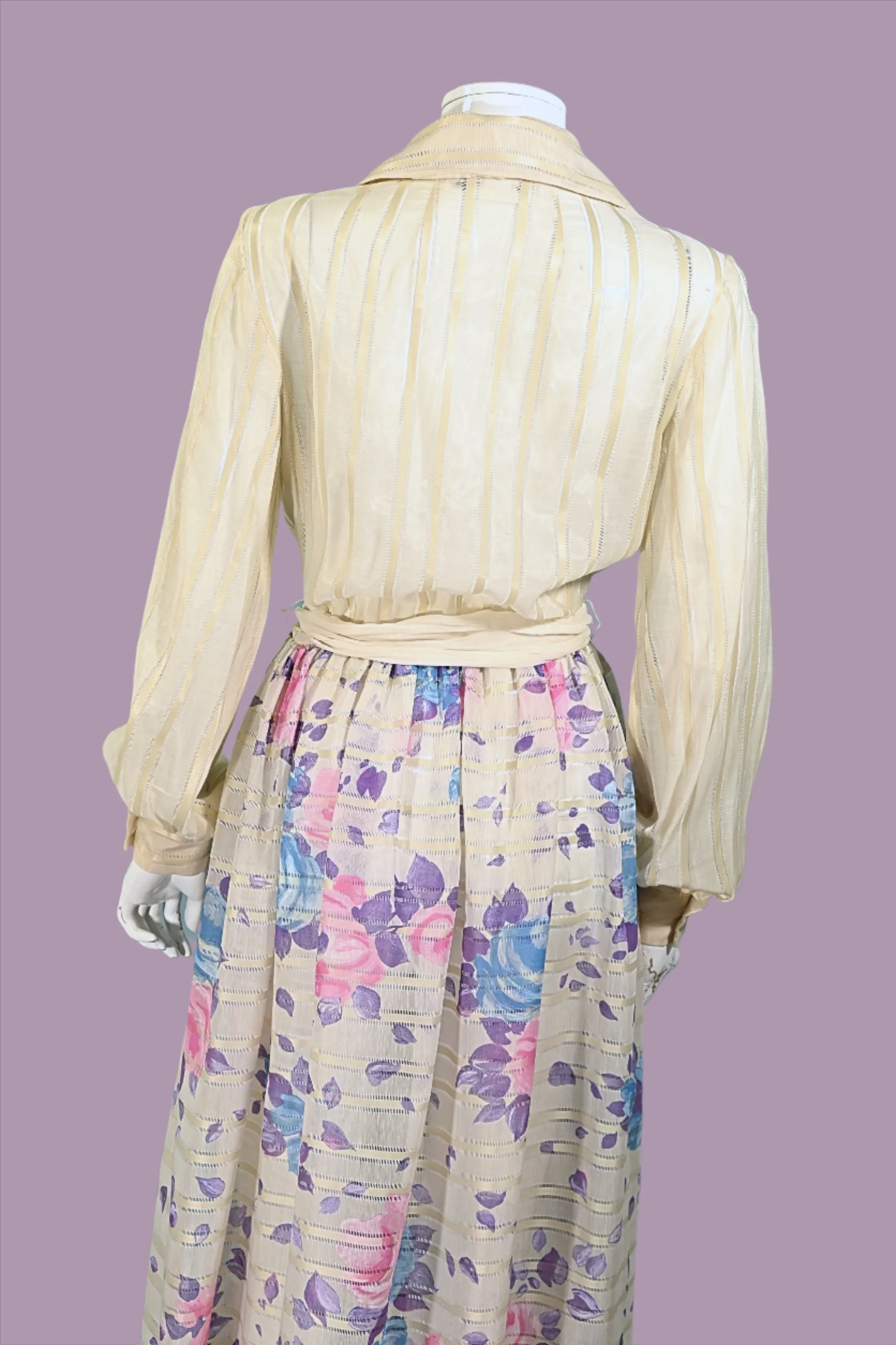 Victor Costa 70s Floral Maxi Dress, 70s Party Dress S