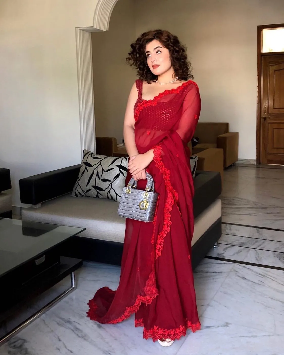 Vienna red saree