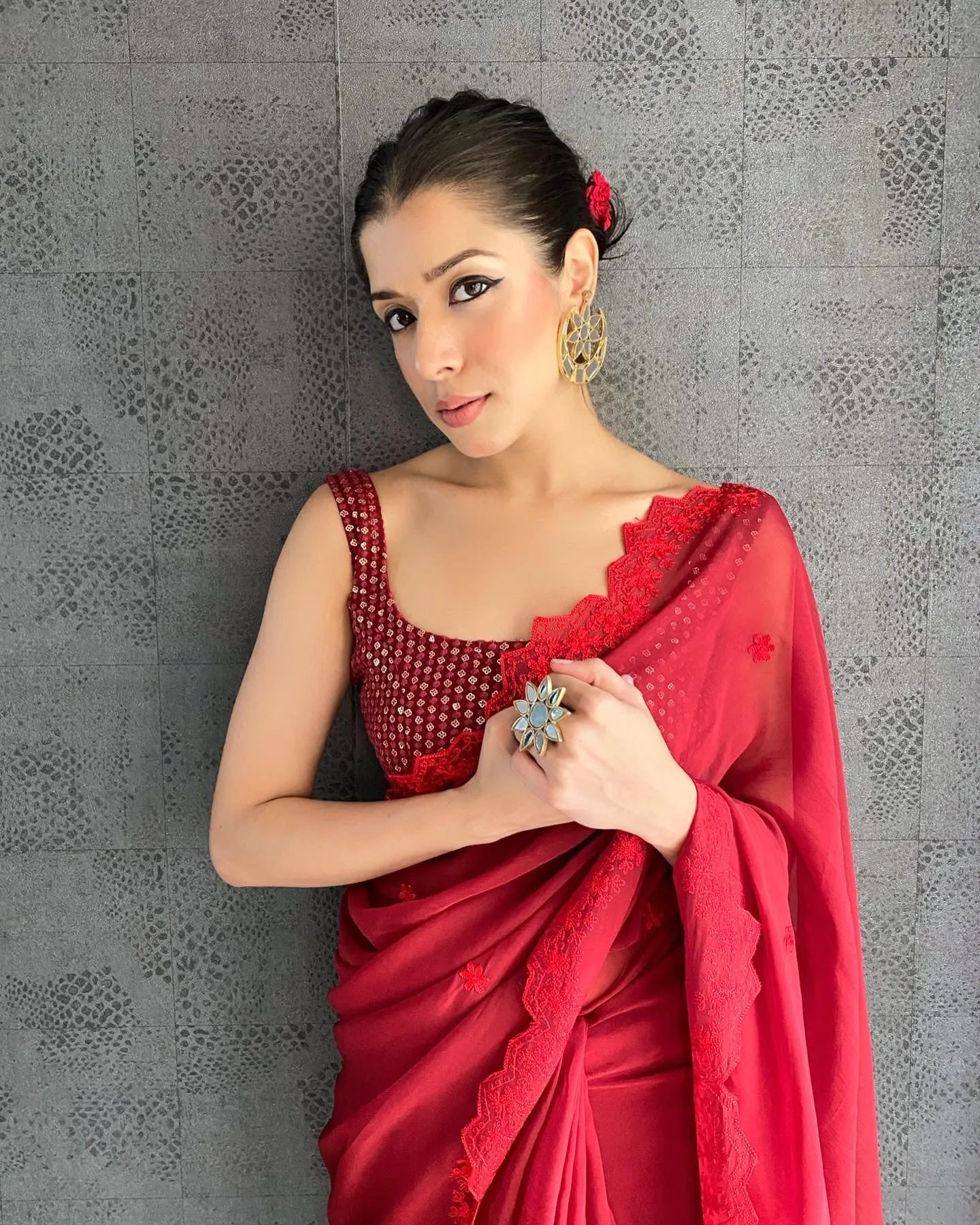 Vienna red saree