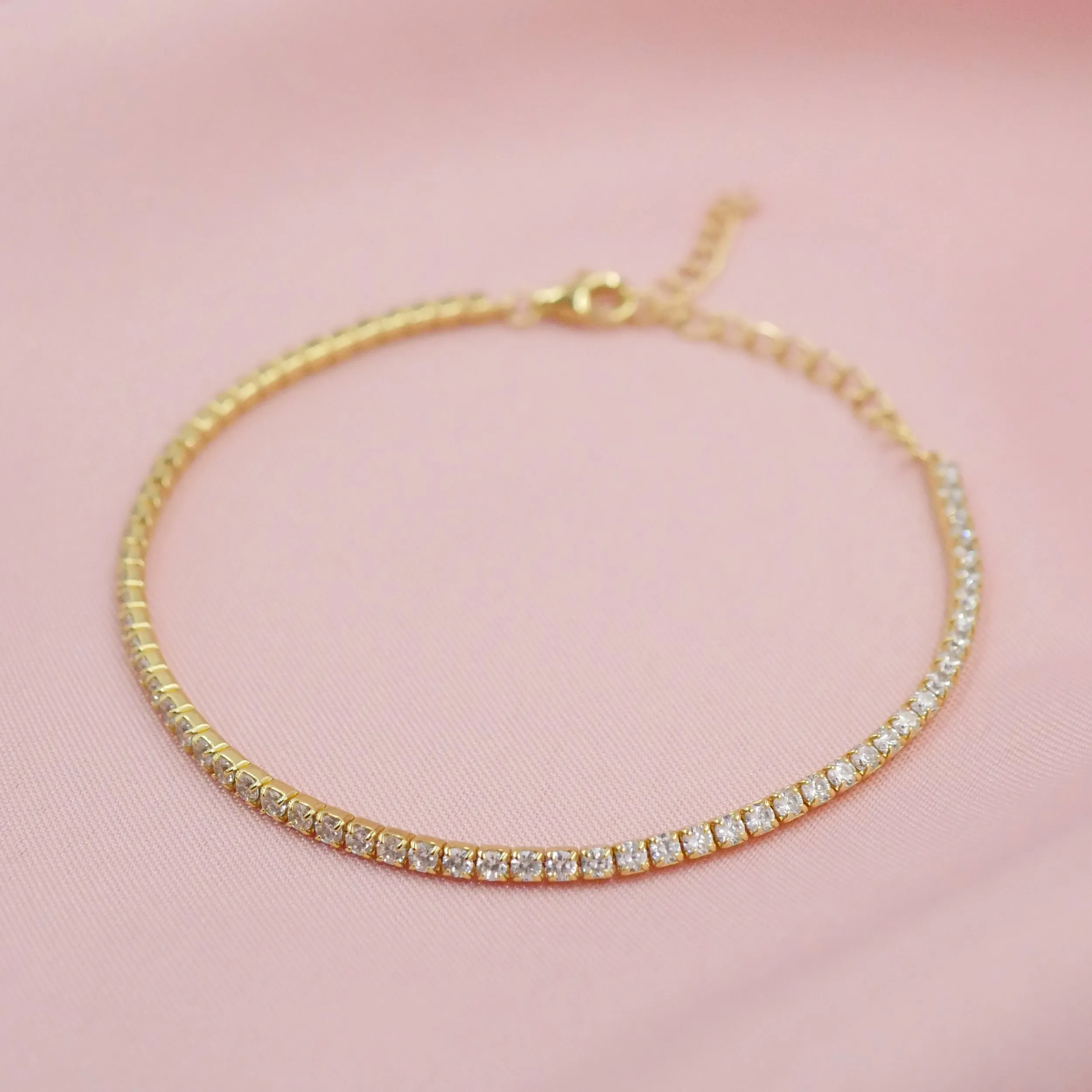 White Crystal Pave Tennis Bracelet