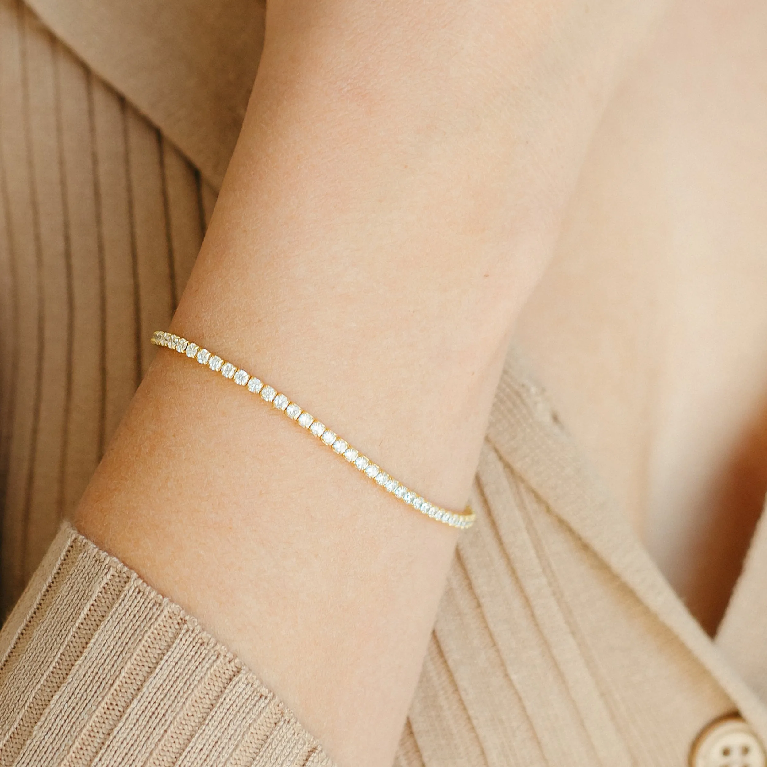 White Crystal Pave Tennis Bracelet