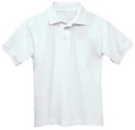 White S/S Knit Shirt w/logo: Adult