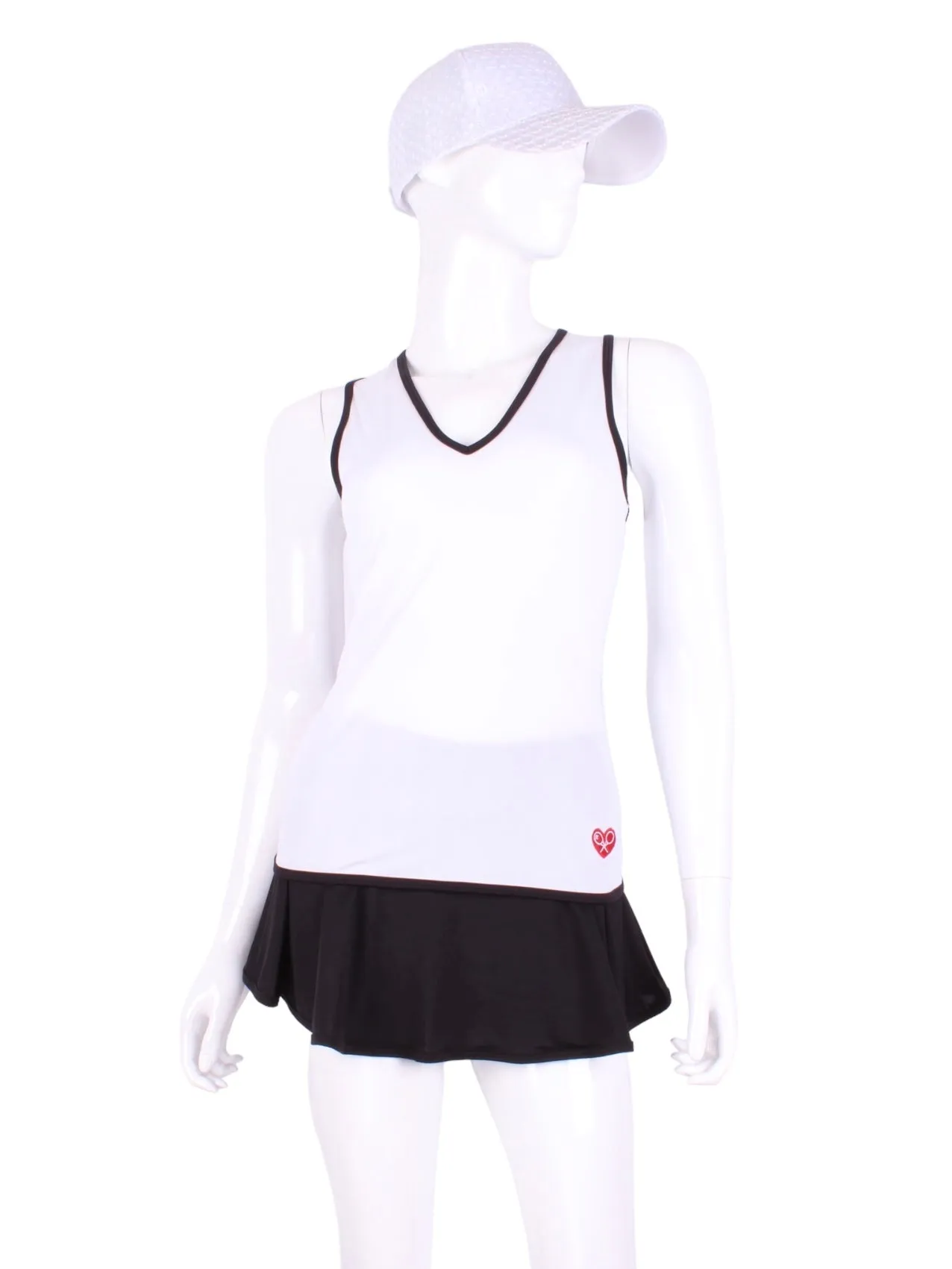 White Straight Back Vee Tank
