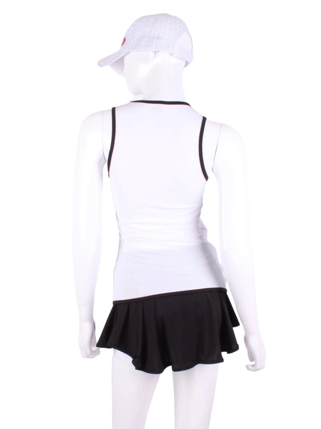 White Straight Back Vee Tank