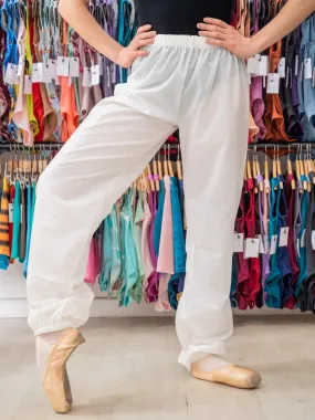 White Warm-Up Dance Trash Bag Pants MP5003