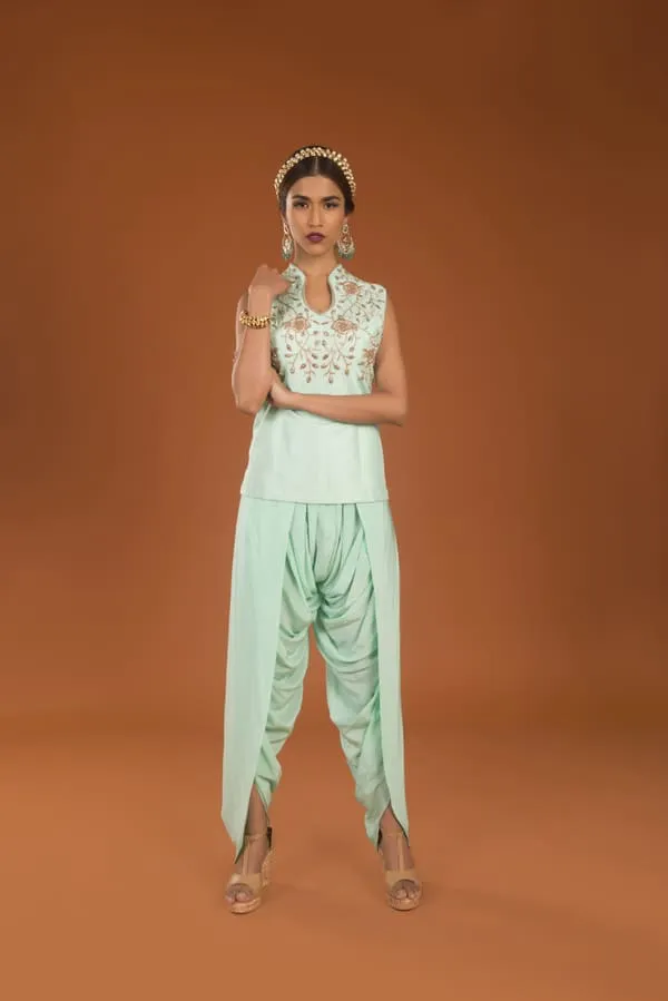 Zardozi Blouse & Dhoti Pant - Maya
